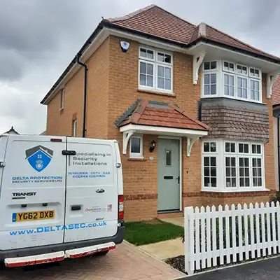 van outside house