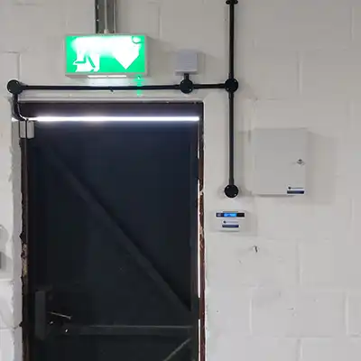 fire door with sign