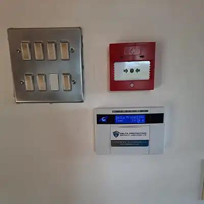 keypad by fire alarm